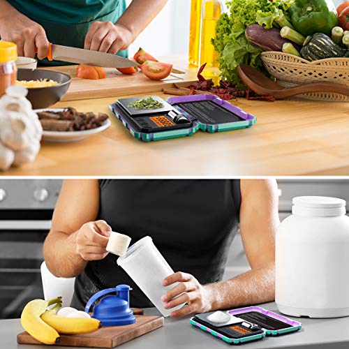 (Upgradaed) AMIR Digital Mini Scale, 200g /0.01g Pocket Scale, 50g Calibration Weight, Electronic Smart Scale, 6 Units, LCD Backlit Display, Tare, Auto Off, Stainless Steel (Battery Included) - color: Mint Green