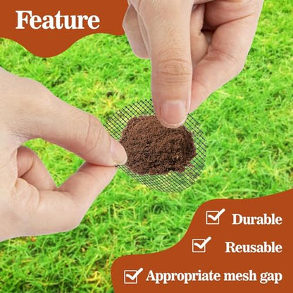 50 Plant Pots - Hole Mesh Pad Terrarium Potting Eye Mesh Mats Pot Substrate Barrier 1 Inch Net Bonsai Gardening Grid Ceramic Drainage Hole Mesh Screen Prevent Soil Leaking