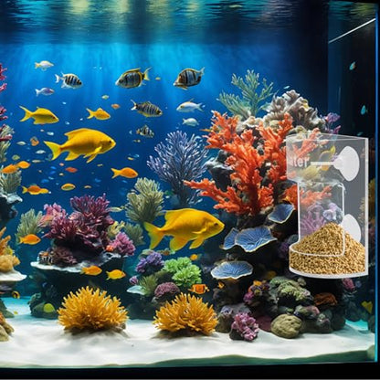Round Fish Tank Feed Tray with Scale and Suction Cup, Feeding Tube Supplies, Tank Divider Supplies, Breeder Box for Aquarium, Round Aquariums & Fish Bowls Accessories - color: 3.Transparent