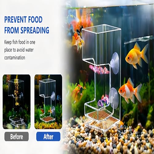 2-Pack Aquarium Square Feeders, Anti-Drift Food Collector and Leak-Proof Feeding Ring, Aquarium Accessories, Suitable for Betta Fish, Rainbow Fish, Guppies and Small Tropical Fish