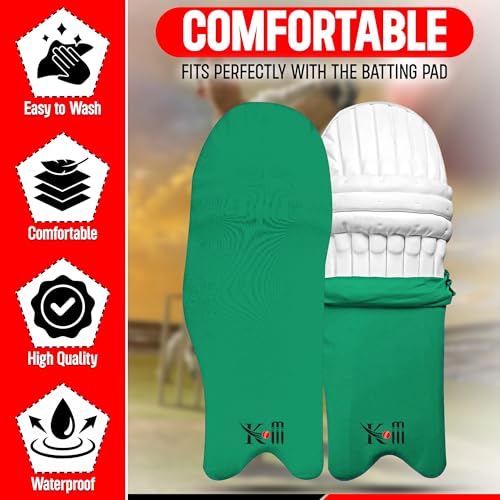 Cricket Batting Pads Covers – Waterproof, Durable & Stretchable – Protects Leg Guards from Dirt & Wear – Ideal for Training & Matches – One Size Fits Most (Pair)