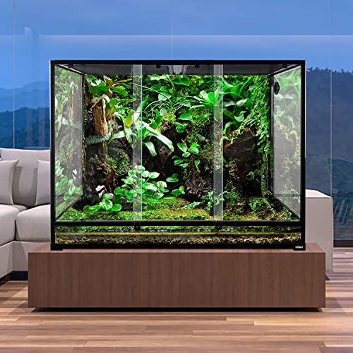 180 Gallon Large Reptile Terrarium, 48" x 24" x 36" Glass Reptile Tank Tall & Wide Terrarium Tank with Double Sliding Door Top Screen Ventilation Habitat - size: 48" x 24" x 36"