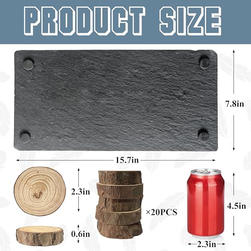 Bearded Dragon Basking Rock Platform with Wooden Pile,Natural Slate Stone Rocks Basking Platform,Habitat Hideouts Hide Cave Reptile Tank Accessories for Bearded Dragons,Geckos,Ball Pythons, Tortoise