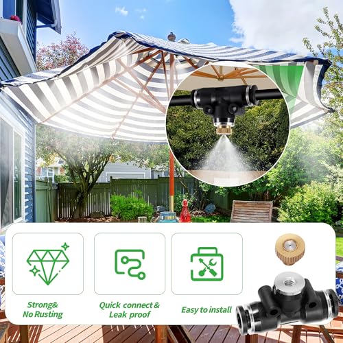 50 Pack Brass Misting Nozzles 10/24 UNC 0.02" Orifice Heavy Duty | 0.5mm Mister Nozzles with 20Pcs Brass Misting Nozzles O Ring,Fine Atomization, For Outdoor Cooling System Dust Control - size: 50pc-Misting Nozzle With O Ring