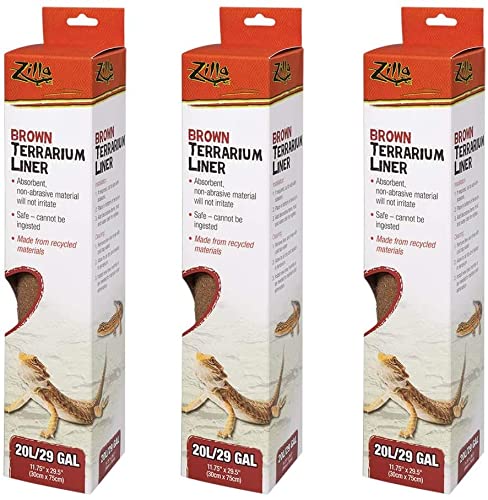 Zilla Green Terrarium Liner 20L/29 Gallon Tanks - (11.75" L x 29.5" W) - Pack of 3