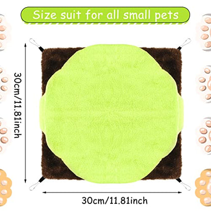 3 Tier Ferret Rat Hammock,Guinea Pig Cage Accessories,11.8x11.8 Inches,Pet Cage Hanging Bunkbed Hammock for Small Animals,Guinea Pig,Ferret,Kitten,Squirrel,Chinchilla,Rat,Parrot - color: green