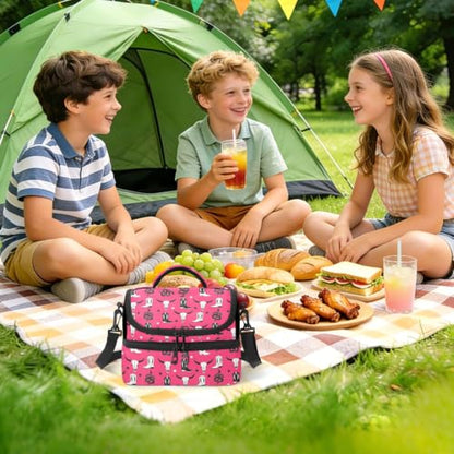 Cowboy Boots Snake Insulated Lunch Tote Bag Container for Women | 8L Double Deck,Large Lunch Box with Shoulder Strap,Thermal Meal Prep Cooler,Suitable for School Work Picnic Office Travel