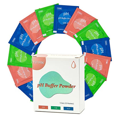 15 Pack PH Calibration Powder, PH Tester Calibration Kit | 5 Each for PH 4.00, PH 7.00 and PH 10.01 Calibration Buffer Powder for PH Meters - color: RED