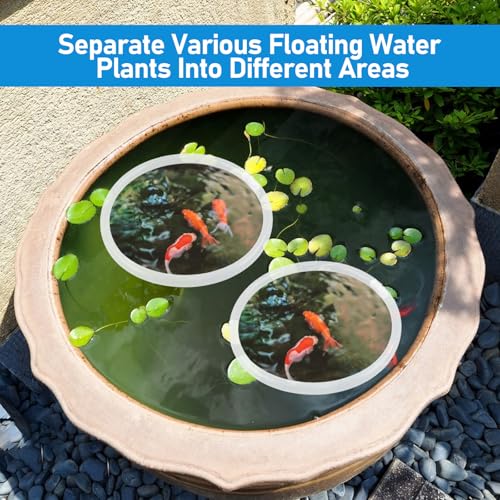 Aquarium Floating Plant Corral with Fish Feeding Ring, Floating Plant Fence for Aquarium Accessories, Separates Floating Plants, Auto-Adjusts Height with Water Level, Suitable for All Aquariums.