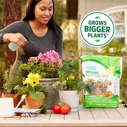Back to the Roots All-Purpose Potting Mix 6 Quarts (Best Value), 100% Organic & USA Made for Herbs, Veggies, Flowers, w/Nutrient Rich Plant Food, Worm-Castings, & Moisture Controlling Yucca, 2 Packs - size: 12 Quart, style: Specialty Soil