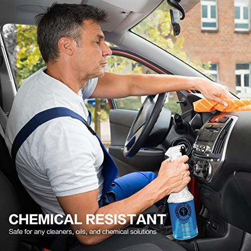 Plastic Spray Bottle 24 oz, 3-Pack for Cleaning, Car Detailing, Planting | Heavy-Duty Empty Sprayer Bottles, Leak-Proof, Better Trigger, Measurements, All-Purpose with Measurements & Adjustable Nozzle