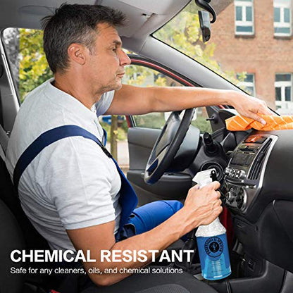 Plastic Spray Bottle 24 oz, 3-Pack for Cleaning, Car Detailing, Planting | Heavy-Duty Empty Sprayer Bottles, Leak-Proof, Better Trigger, Measurements, All-Purpose with Measurements & Adjustable Nozzle