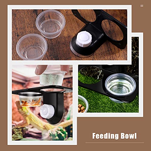 2pcs Reptile Bowl Reptile Drinking Basin Large Capacity Water Basin Reptile Food Basin Feeder with Suction Cup Reptile Feeder Feeding Supplies Lizard Food Bowl Stable Lizard Feeder