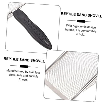 1pc Stainless Steel Reptile Sand Scoop Fine Mesh for Litter Cleaning Terrariums and Aquariums for Tortoise Snake and Bearded Dragon Substrates