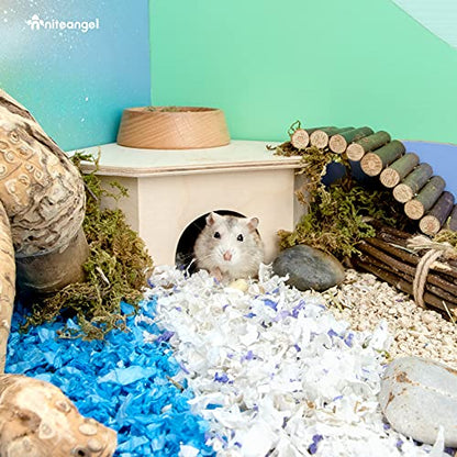 Niteangel Birch Chamber-Maze Hamster Hideout - Small Pets Woodland House Habitats Decor for Hamster Mice Gerbils Mouse