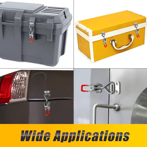 2 Pack Toggle Latch Clamp 4001 Adjustable 304 Stainless Steel Toggle Hasp Latches for Smoker Lid Jig Freezer Door Cooler Box Case Trunk Draw Chest, Quick Release 330Lbs Holding Capacity - size: 4001
