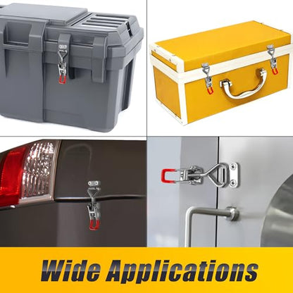 2 Pack Toggle Latch Clamp 4001 Adjustable 304 Stainless Steel Toggle Hasp Latches for Smoker Lid Jig Freezer Door Cooler Box Case Trunk Draw Chest, Quick Release 330Lbs Holding Capacity - size: 4001