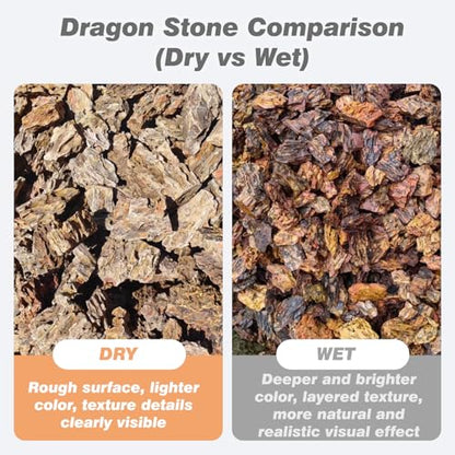 Unocho Aquarium Rocks 5lb Dragon Stone for Aquariums Landscaping Model Fish Tanks Terrariums Vivariums Paludarium Amphibian Enclosures(2-4 inches) - size: 5LB(2-4 inches)