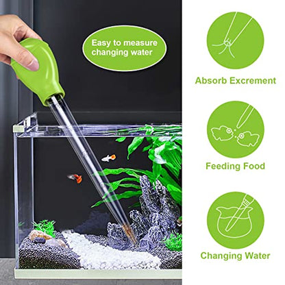 WEAVERBIRD Manual Fish Tank Water Changer Aquarium Dropper, 30ml Aquarium Clean Pipette Dropper, Fish Tank Cleaning Waste Remover, Aquarium Gravel Cleaning Straw, Green - color: Green