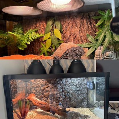 Large Caliber Reptile Lamp Cover Dome Supports Up to 250W, Diameter 7.0 Inch Heat Lamp/Light Fixture Dome Fit for E26 UVA/UVB Basking Bulbs, Perfectly Fit 250 watts Ceramic Heat Lamp - style: Cone Dome (Max 250W)