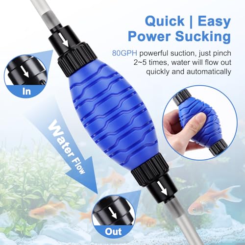 fishkeeper Siphon Ball Pump Head Replacement, Small | 80 GPH High-Pressure Easy Siphon Vacuum Pump, Compatible with FK018 and Most Manual Aquarium Gravel Cleaners Water Changer - size: Siphon Ball(Small)