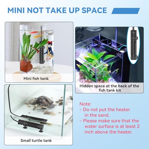hygger Ceramic Submersible Aquarium Heater, New Explosion-Proof Fish Tank Water Heater with External Temp Controller Auto Thermostat Heater for Saltwater Freshwater (50W for 3~10 Gallon) - size: 50W for 3~10 gallon