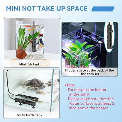 hygger Ceramic Submersible Aquarium Heater, New Explosion-Proof Fish Tank Water Heater with External Temp Controller Auto Thermostat Heater for Saltwater Freshwater (50W for 3~10 Gallon) - size: 50W for 3~10 gallon