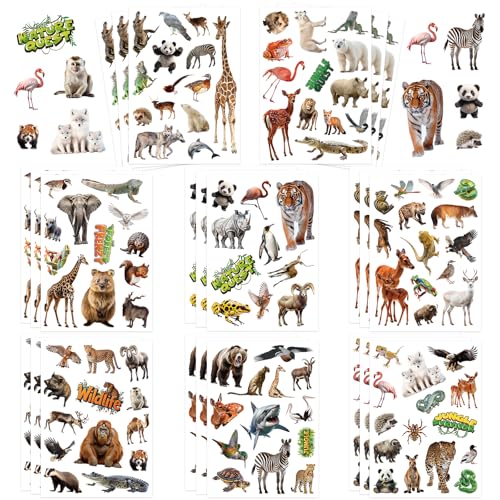 312Pcs Jungle Animal Stickers, Realistic Safari Animal Decorations Stickers for Scrapbooks Envelopes Cards Gifts Crafts Decor - style: Jungle Animal