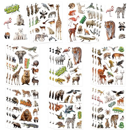 312Pcs Jungle Animal Stickers, Realistic Safari Animal Decorations Stickers for Scrapbooks Envelopes Cards Gifts Crafts Decor - style: Jungle Animal