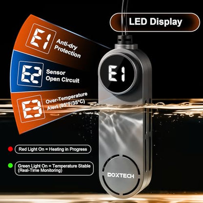 Betta Fish Tank Heater - Small Aquarium Heater | 75w for Turtle Tank with Led Digital Display, External Temperature Controller for 8 to 17 Gallon Tanks - size: 75w for 8 to 17 gallon tank