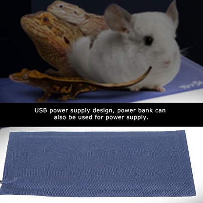 KUIDAMOS Small Reptile Heating Pad 20x10cm, 3 Level Adjustable | USB Powered, for Lizards Gecko Small Pets