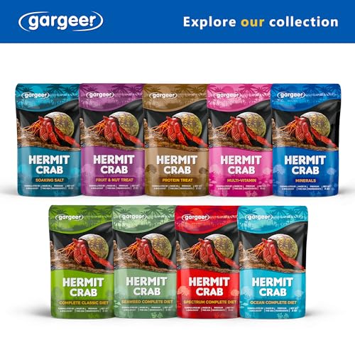 Gargeer 4oz Hermit Crab Mineral Supplement. Promote Growth, Made in USA | Vital molting & exoskeleton support! 32%+ calcium with organic banana, mango, kelp & sea salt. Zero artificial additives - size: 4.00 Ounce (Pack of 1), style: Minerals