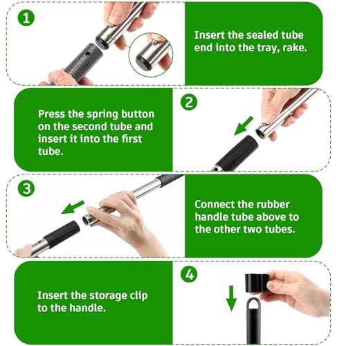 Pooper Scooper, Long Handle Dog Poop Scooper for Medium Small Dogs | Heavy Duty, Pet Supplies Metal Tray Rake Spade, Stainless Steel, Rust-Resistant,37"+ Handle No Bend, Use on Grass Dirt Gravel - color: Light Silver, size: Medium