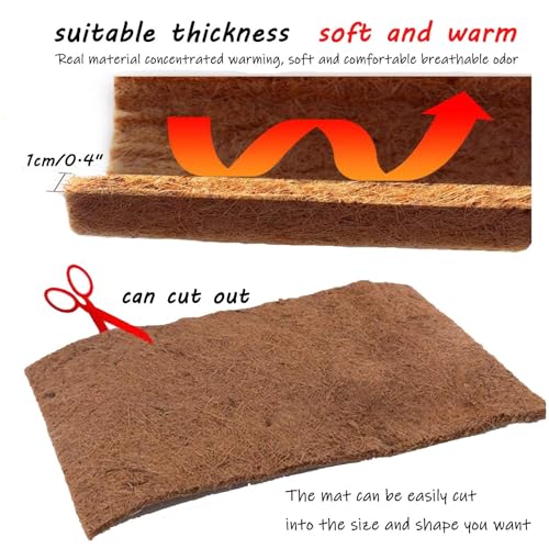 Hamiledyi Reptile Carpet 40" L x 16" W Natural Coconut Fiber Tortoise Carpet Mat for Pet Terrarium Liner Reptile Supplies for Lizard Snake Chamelon Turtle Bedding Bunny Rabbit Mat - size: 1 Pack/40 x 16 Inch