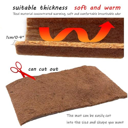 Hamiledyi Reptile Carpet Natural Coconut Fiber Tortoise Carpet Mat for Pet Terrarium Liner Reptile Supplies for Lizard Snake Chamelon Turtle Bedding Bunny Rabbit Mat (4 Pcs) - size: 4 Packs/19.7 x 11.8 Inch