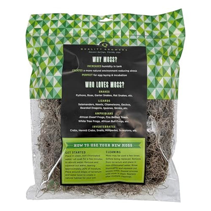 Spanish Moss for Terrarium Habitats, Medium 1-Pack | Preserved Moss for Reptiles, Amphibians & Invertebrates Terrariums, Humidity Control, Soft, Dye-Free, Family Owned, USA Made - size: Medium 1-pack, style: Spanish Moss