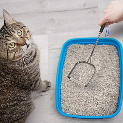 Sand Dipper Metal Cat Litter Scoop – Long Handle Cat Poop Scooper for Litter Box (15”), Heavy-Duty Stainless Steel Kitty Litter Scoop (Scoop) - size: 4 - Scoop