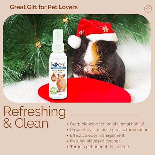 No Scent Small Animal Guinea Pig Cage Cleaner | Hamster & Rabbit Habitat Pet Odor Spray (8 Fl Oz / 237 mL) - size: 8 Fl Oz (Pack of 1)
