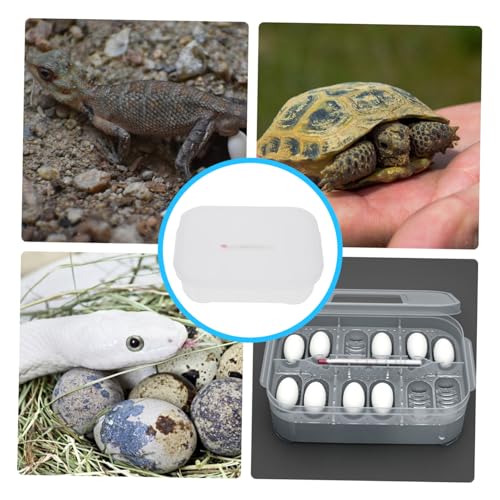 HANABASS Compartments Reptile Egg Incubation Tray Professional Hatching Box for Snakes Lizards and Other Reptiles with Thermometer Easy to Clean and Reusable