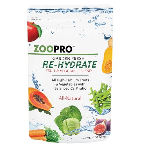 Exotic Nutrition Garden Fresh Re-Hydrate - High Calcium Dried Fruit & Vegetable Mix - for Sugar Gliders, Marmosets, Parrots, Conures, Iguanas, Turtles, Lizards, Bearded Dragons, & Other Small Pets