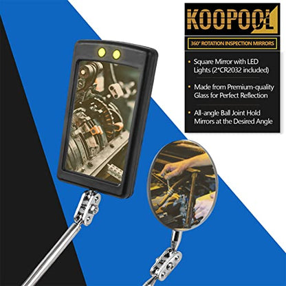 Telescoping Magnetic Pickup Tool Set, Inspection Mirror Telescoping, LED Flashlight, Cool Gadgets for Men, Father’s Day Gift, Gifts for Dad, Husband, Kids, Boyfriend, Magnet Stick (Blue) - color: Blue