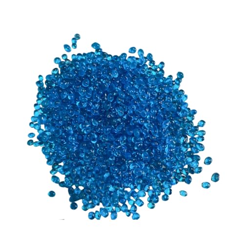 Decorative Stones,Glass Stones,1 Lb About 460 G Irregular Sea Glass Pebbles Artificial Glaze Crystal Stones Rocks for Vase Filler,Table Scatter,Aquarium or Air Plants Decoration (Sea Blue) - color: Sea Blue