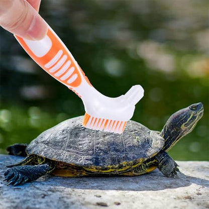 BESPORTBLE 3pcs Turtle Cleaning Brushes Portable Mud Remover for Aquatic Tortoise and Turtle Tank Use, Orange Sturdy Brush Set for Reptile Shell Maintenance