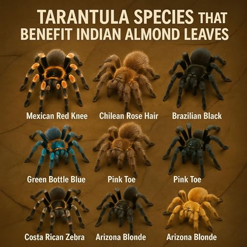 Leaf Litter for Isopods – 80 Pcs 4" Natural Indian Almond Catappa Leaves for Bioactive Vivariums, Terrariums & Aquariums, Tarantulas, Spiders, Millipedes, Crickets & Reptiles