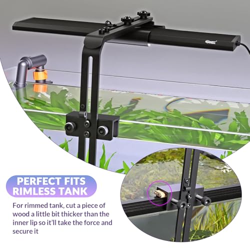 hygger Universal Aquarium Light Riser, Aluminium Adjustable Height/Front-to-Back Fish Tank Light Stand Mounting Bracket Aquarium Lamp Holder Fits 957 978 999 918 075 016
