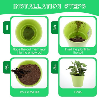 Ouligay 10pcs 11.8 X 7.8inch Flower Pot Hole Mesh Pad, Plastic Mesh Sheet, Eye Mesh, Keep Soil from Flowing Away,Bonsai Mesh DIY Drainage Netting Pot Bottom Grid Mat - color: Black