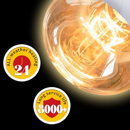 250 Watt Heat Lamp Bulbs, Clear Incandescent Heating Outdoor Light Bulb for Bathroom, Chickens, Chicks, Ceiling, Reptile, Food, Plants, Medium E26 Base - 2 Pack - size: 2 Pack