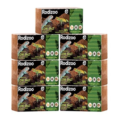 7 Pcs Organic Coconut Fiber Substrate, Biodegradable 100% Natural Coco Soil Brick, Multipurpose Eco-Friendly Terrarium Bedding for Reptiles, Tortoise, Bearded Dragon, Gecko, Snake & Amphibians - size: 7 Pcs