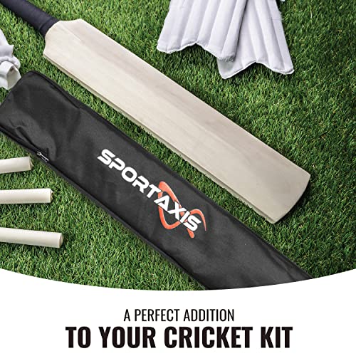 SPORTAXIS Foam Padded Bag for Cricket Bat- Adjustable Strap, Lightweight, Durable, Strong Protection to Bats (Black)
