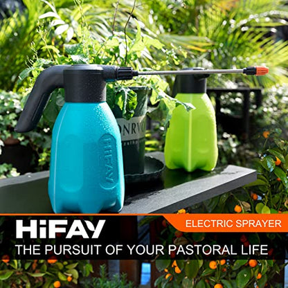 HIFAY ES2-PRO Electric Spray Bottle 2L/0.5Gallon, Rechargeable Battery Powered Sprayer Spray 60 Bottles On a Single Charge, Automatic Plant Mister，Pump Sprayer,Indoor Watering Can for Plants - color: Green